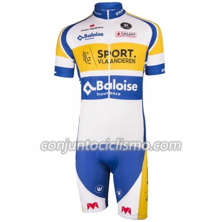 Conjunto Maillot + Culotte Corto con tirantes 2018 Sport Vlaanderen-Baloise N001